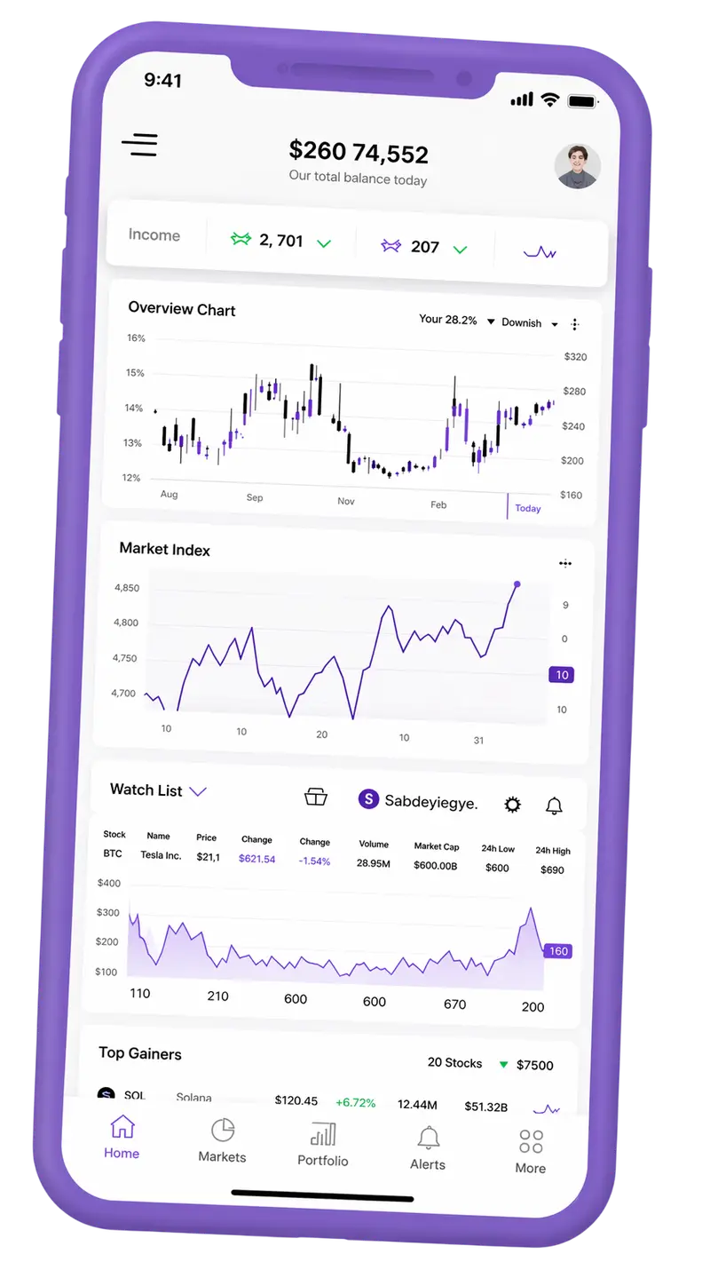 Mobile app for portfolio tracking